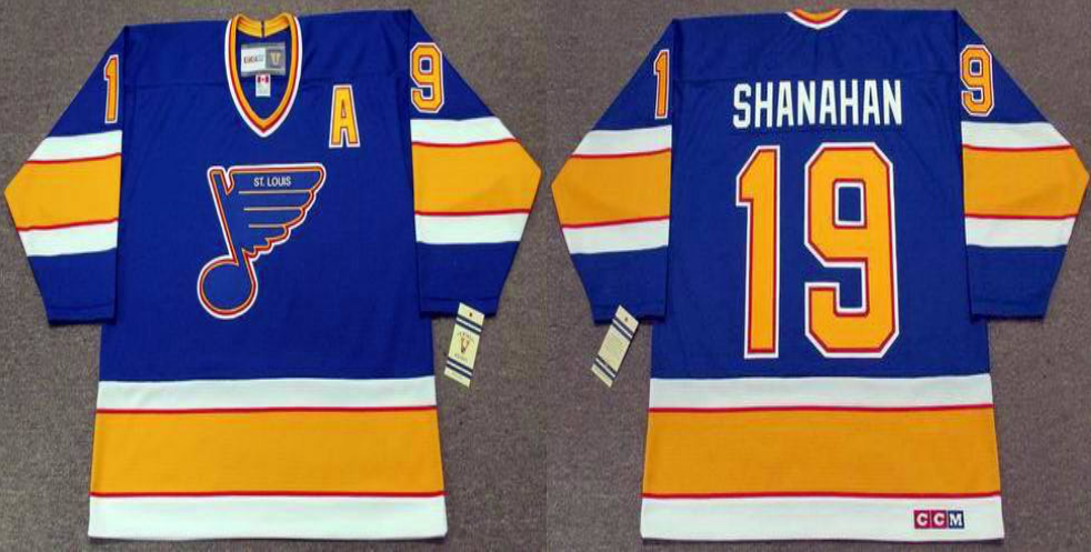 2019 Men St.Louis Blues 19 Shanahan blue style #2 CCM NHL jerseys->youth nfl jersey->Youth Jersey